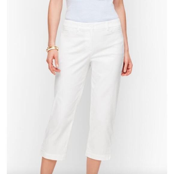 Talbots White Perfect Skimmer Cropped Pedal Pusher Pants Size 8P Casual Mature - Picture 13 of 13